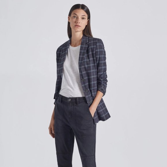 Current Elliott Beaufort Blazer in Mele Plaid - Picture 4 of 7